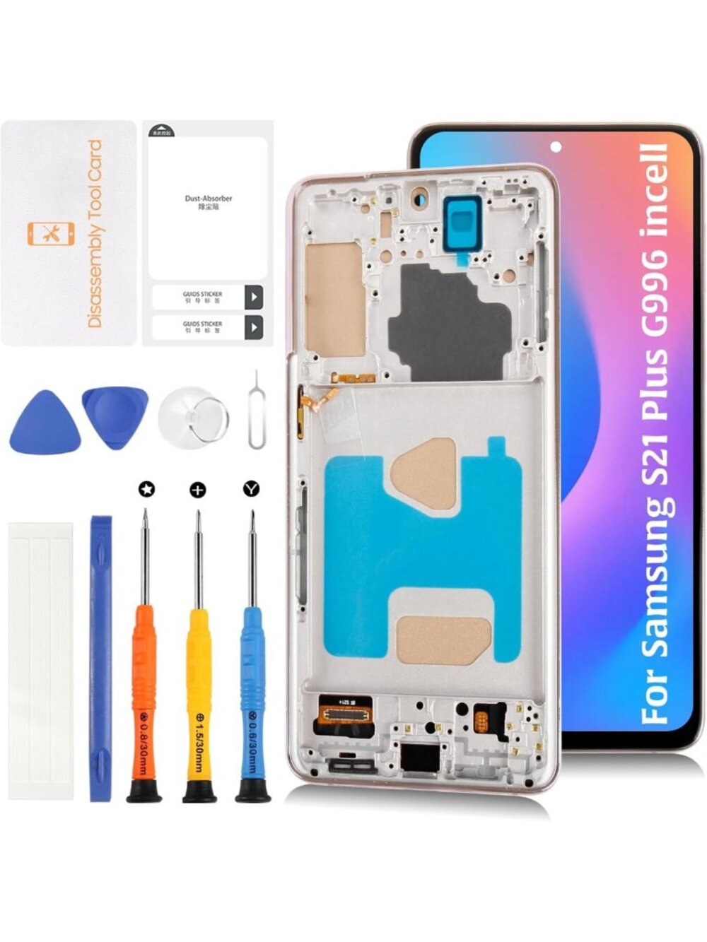 Samsung Galaxy S21 Plus 5G LCD Screen Replacement Kit - Gold Frame, 6.6" Touch